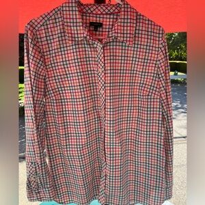 A Talbots Fun Confetti Plaid Blouse